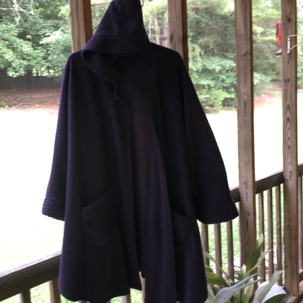 LeModa Deep Purple Hooded Cape